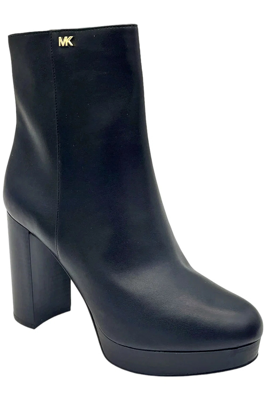 Michael Kors Women's Joanna Faux Leather Platform Boot Bootie Black - Medium